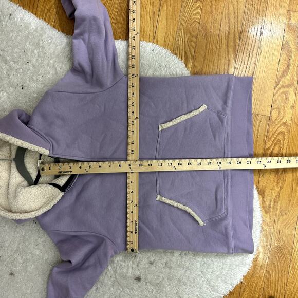 Lands' End Purple Sherpa Lined Hoodie Sweatshirt Jacket Full Zip Up Girls 14 - Picture 10 of 12